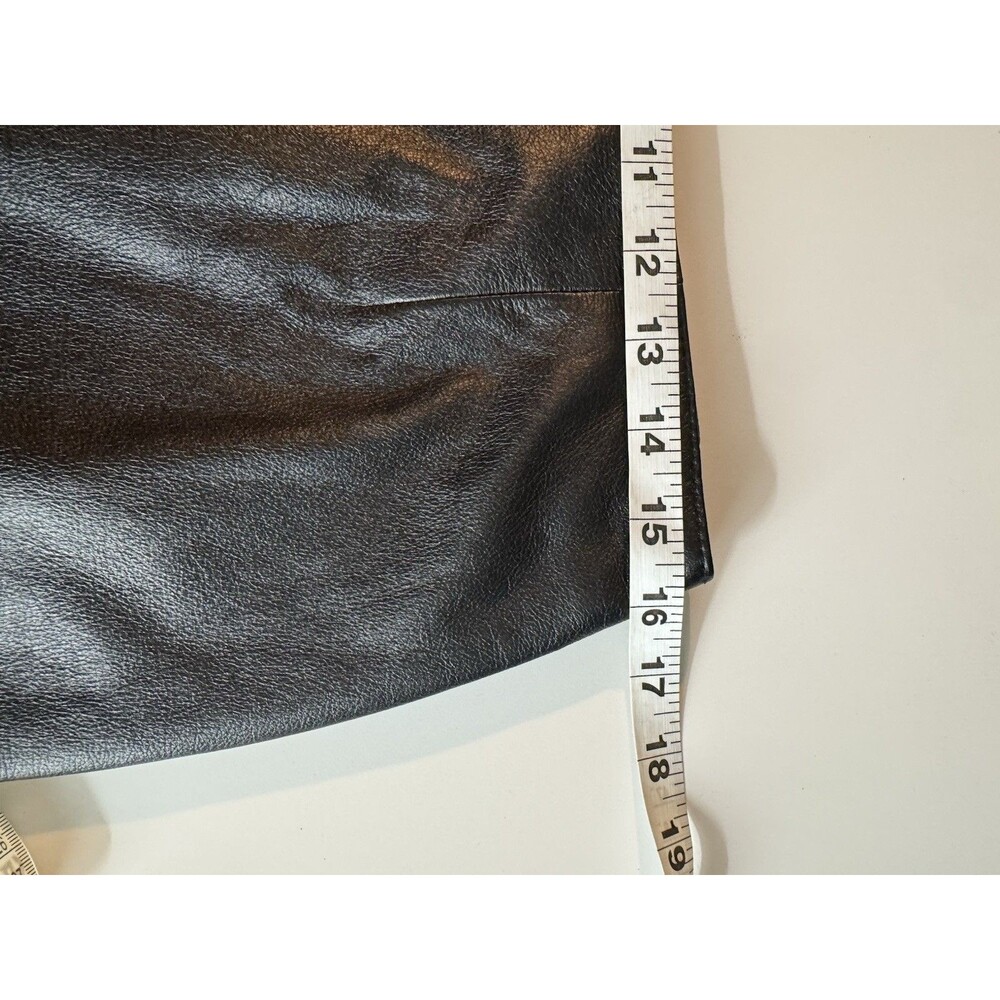 VTG 80’s Wilsons Leather Mini Skirt Womens 12 Black Goth Grunge Moto Punk Biker - Picture 9 of 11